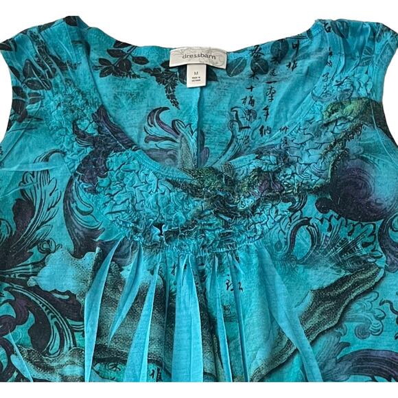 DRESSBARN ABOVE KNEE- MINI SLEEVELESS DRESS, WOMENS, M, BLUE TEAL GREEN PURPLE - Picture 3 of 10